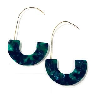 Tortoise Shell Acrylic Wire Loop Earrings